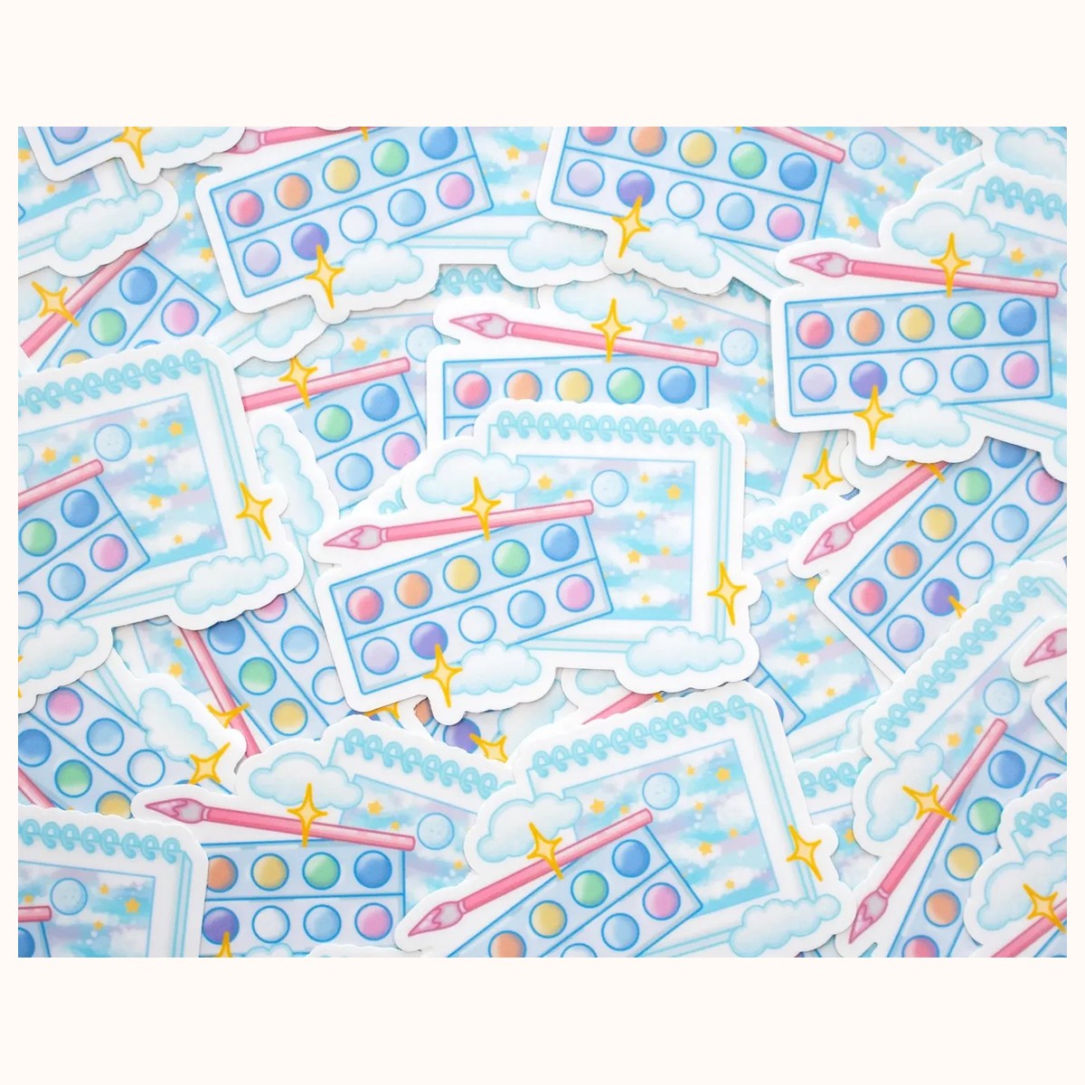 Art Sketchbook Cute Aesthetic Vinyl Sticker view 3