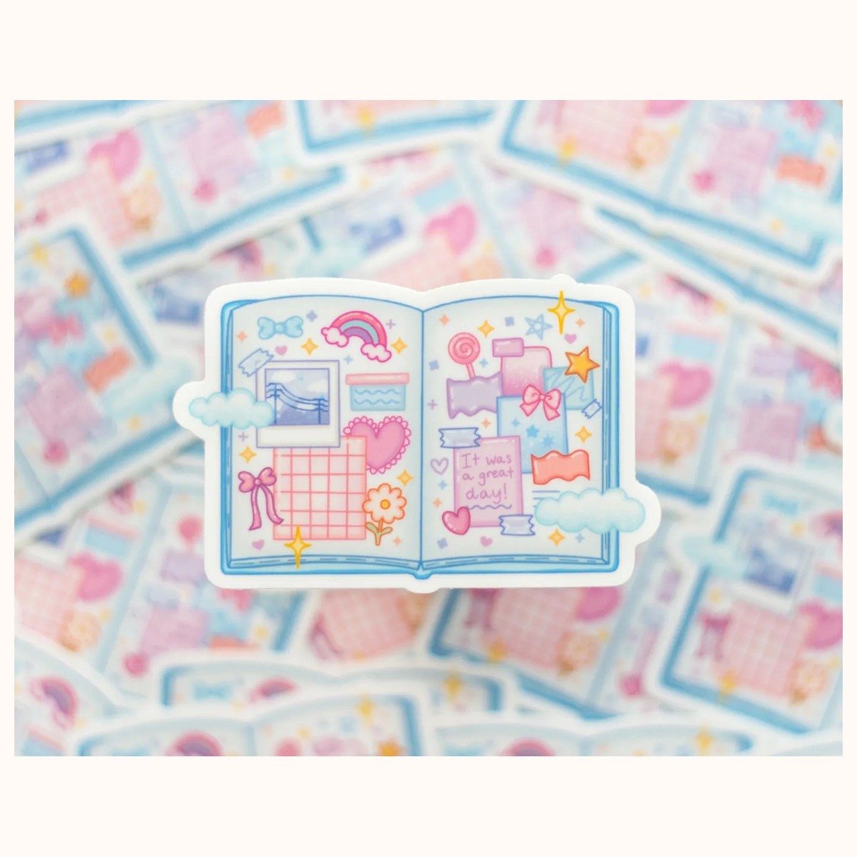Journal Cute Aesthetic Vinyl Sticker view 2