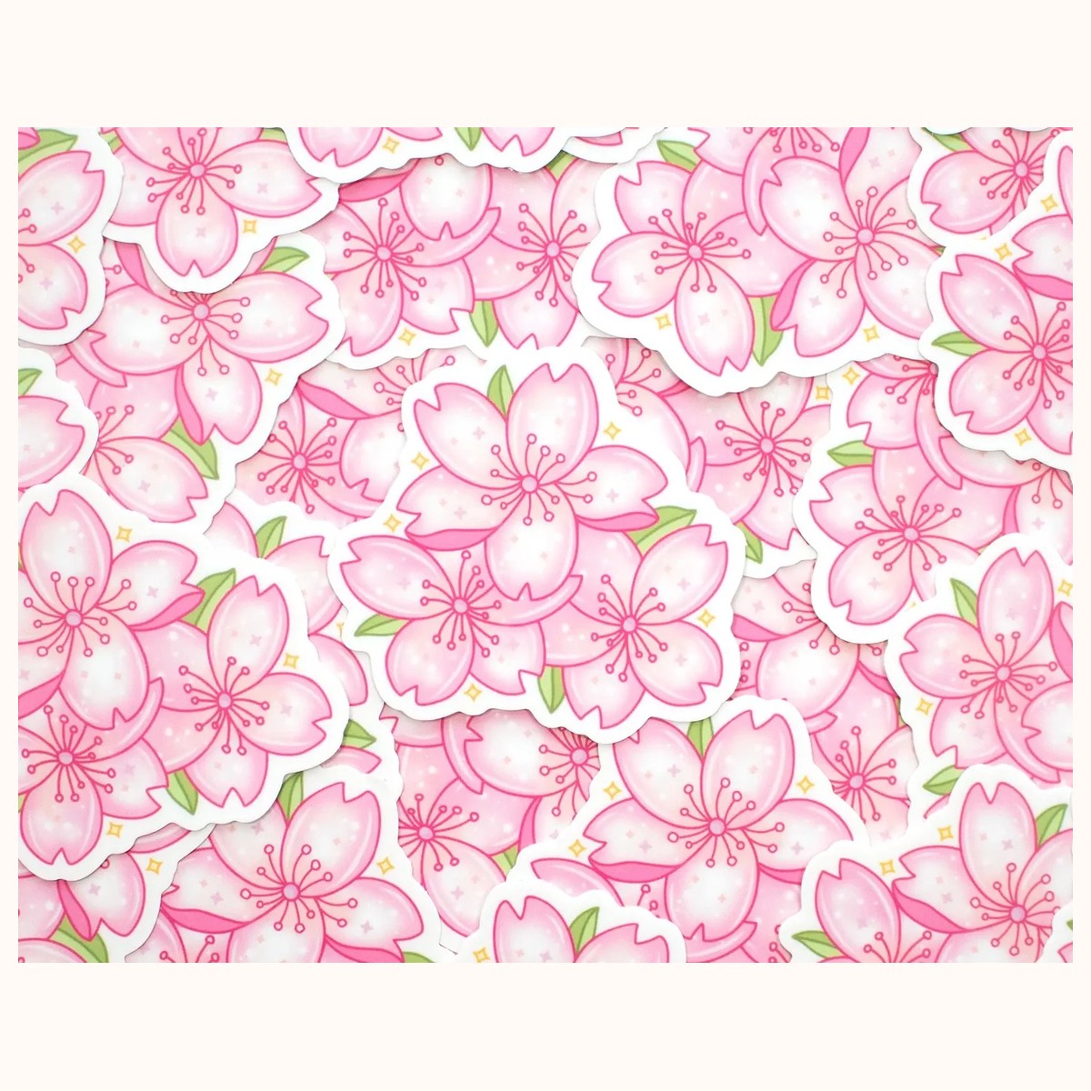 Sakura Cute Vinyl Waterproof Sticker | Kawaii Aesthetic view 2