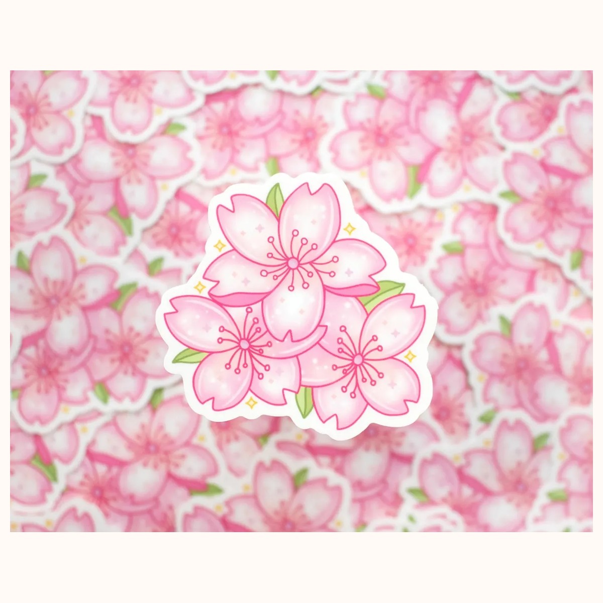 Sakura Cute Vinyl Waterproof Sticker | Kawaii Aesthetic view 3