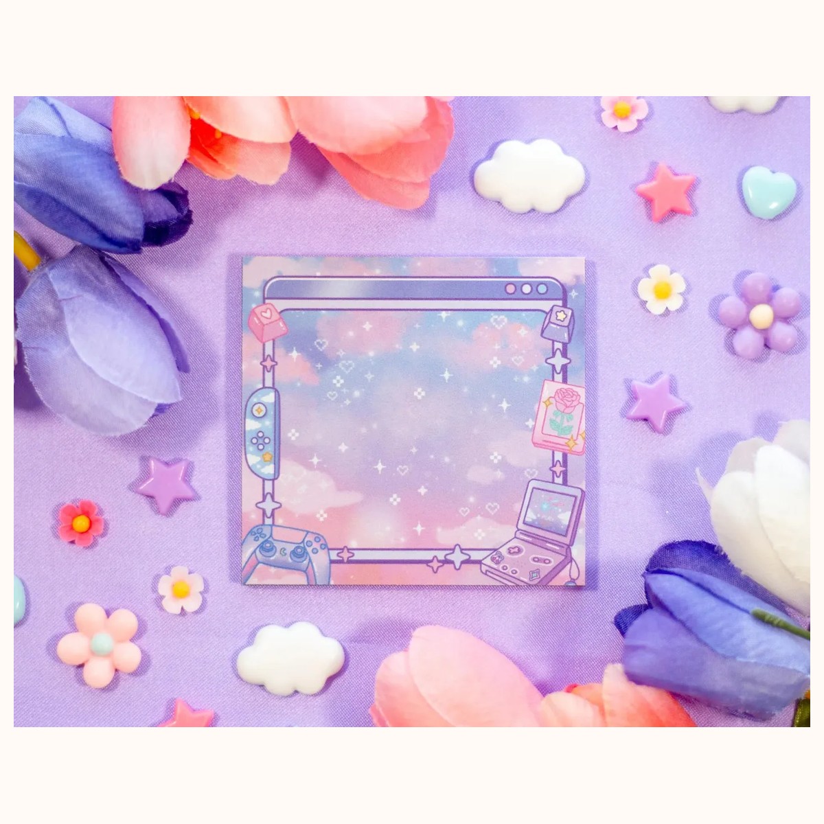 Game Time Aesthetic Sticky Note Memo Pad | Kawaii Aesthetic, notepads from Farouk Book Store