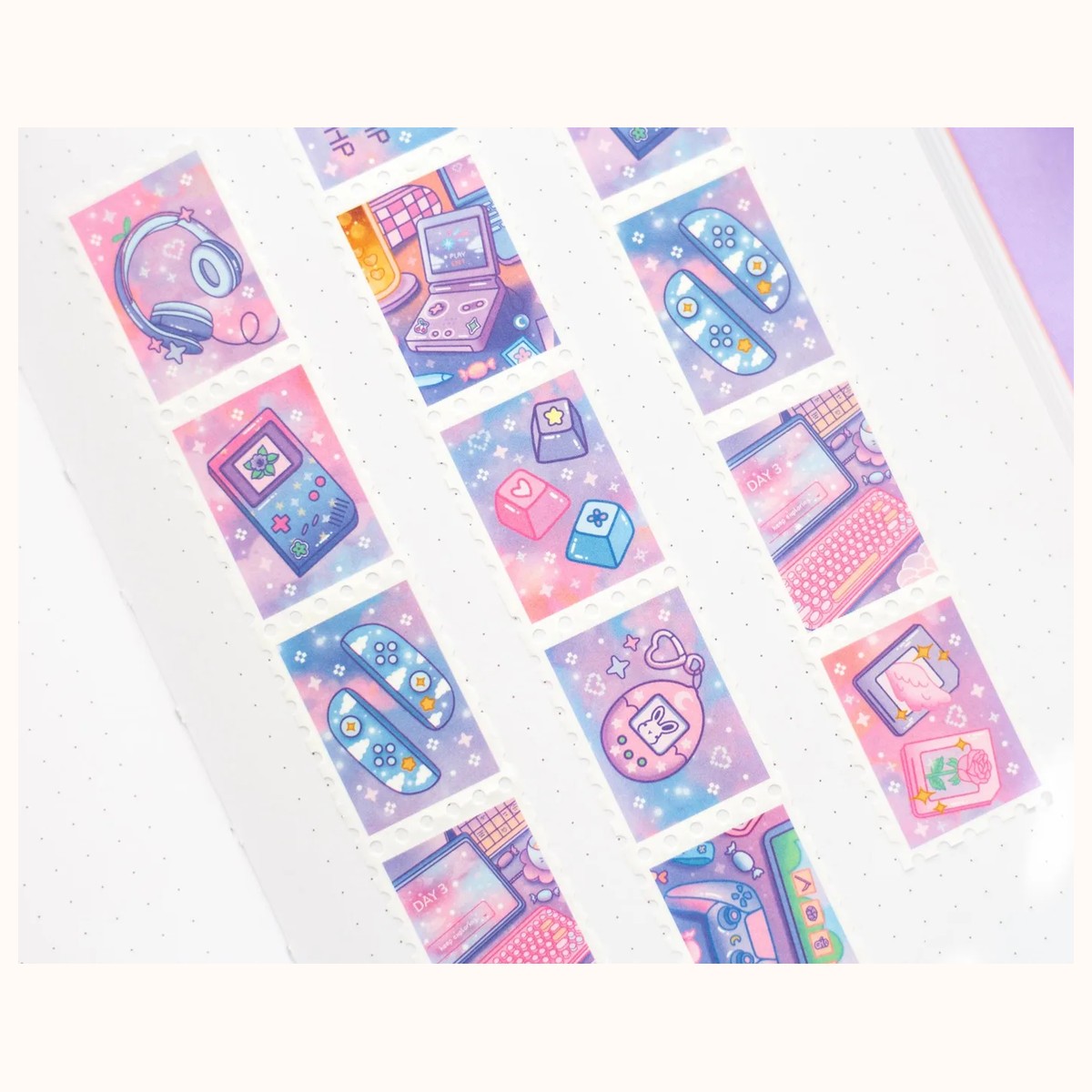 Game Time Stamp Washi Tape | Aesthetic Kawaii Cute Stationery view 2