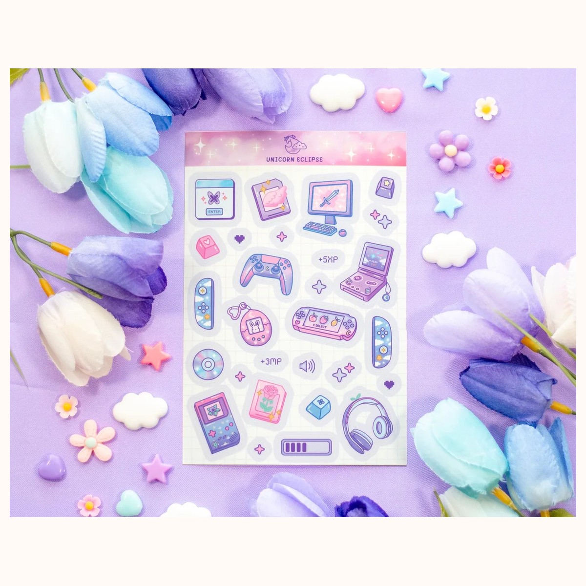 Game Time Aesthetic Sticker Sheet, stickers from Farouk Book Store