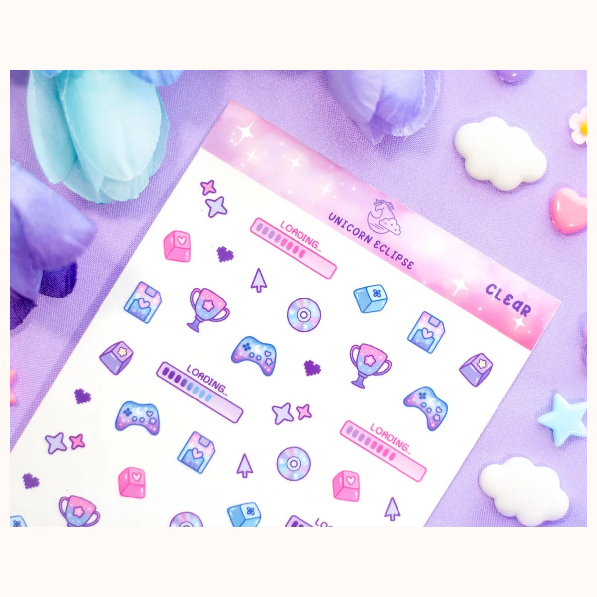 Game Time Deco CLEAR Sticker Sheet | Planner Stickers, Decorative Stickers view 2