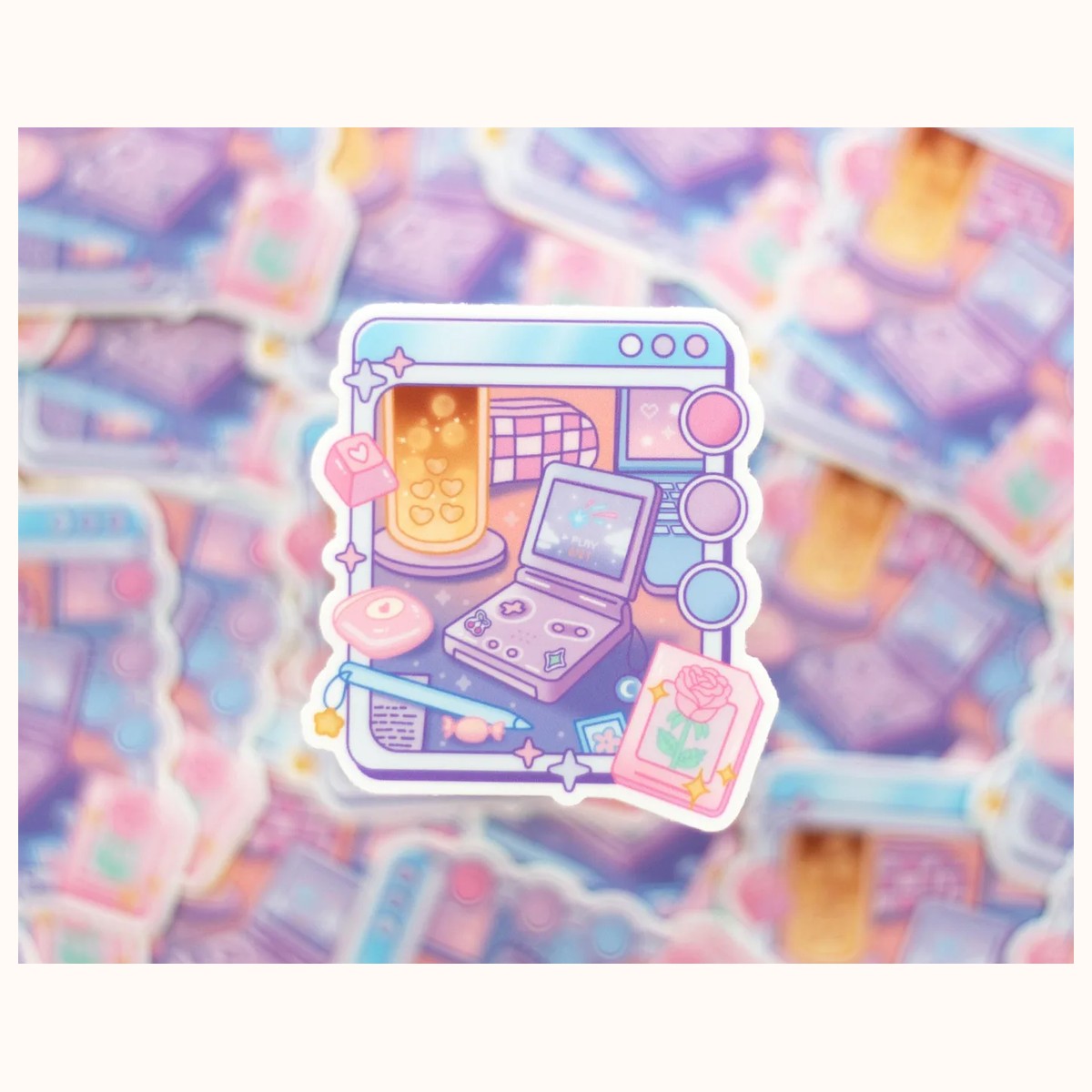 Chill Game Night Cute Aesthetic Vinyl Sticker view 2