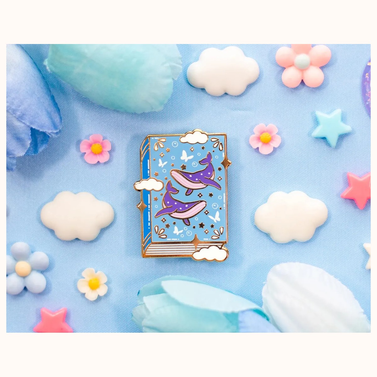 Whale Book Enamel Pin view 3