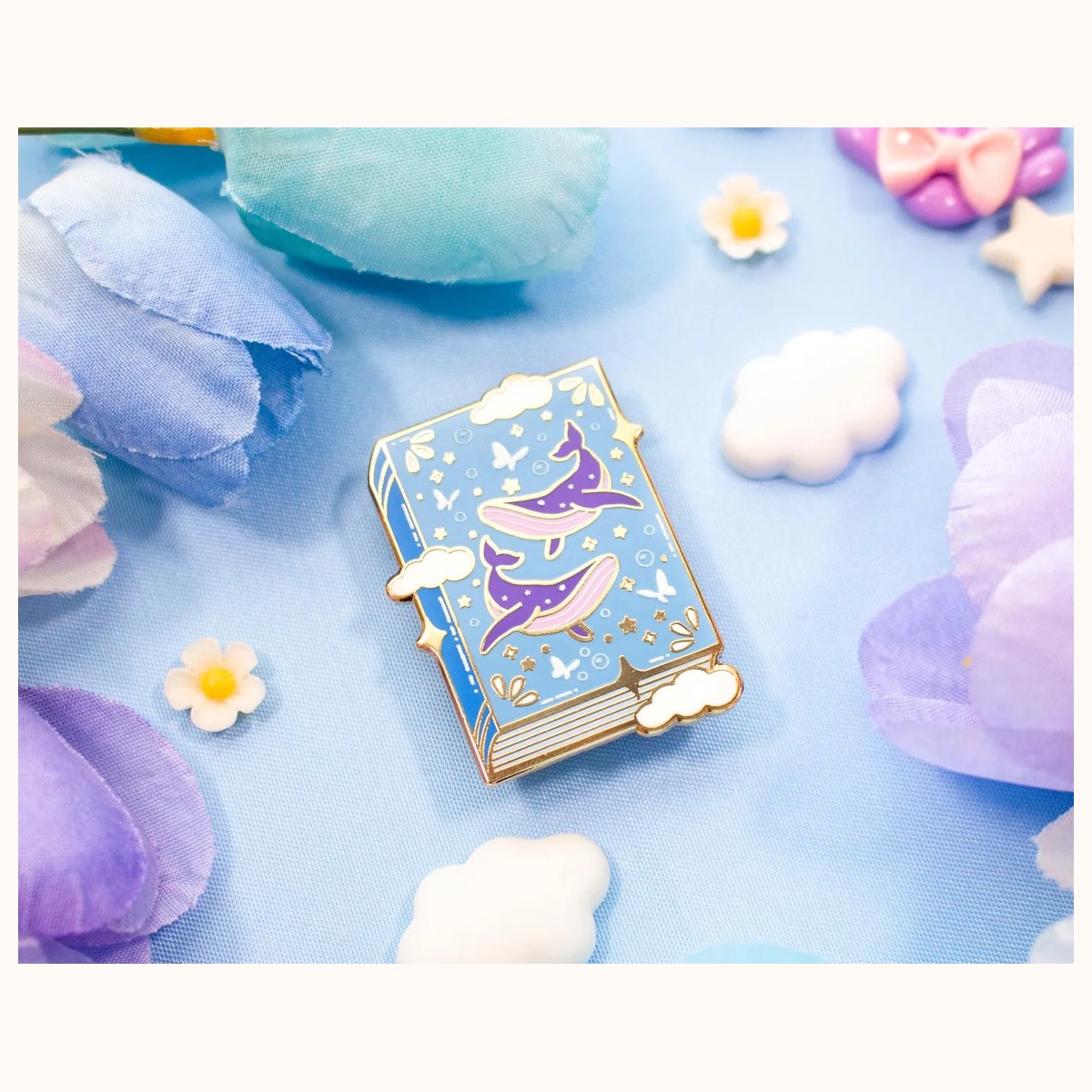 Whale Book Enamel Pin view 5