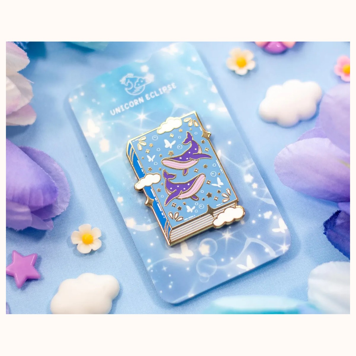 Whale Book Enamel Pin view 6