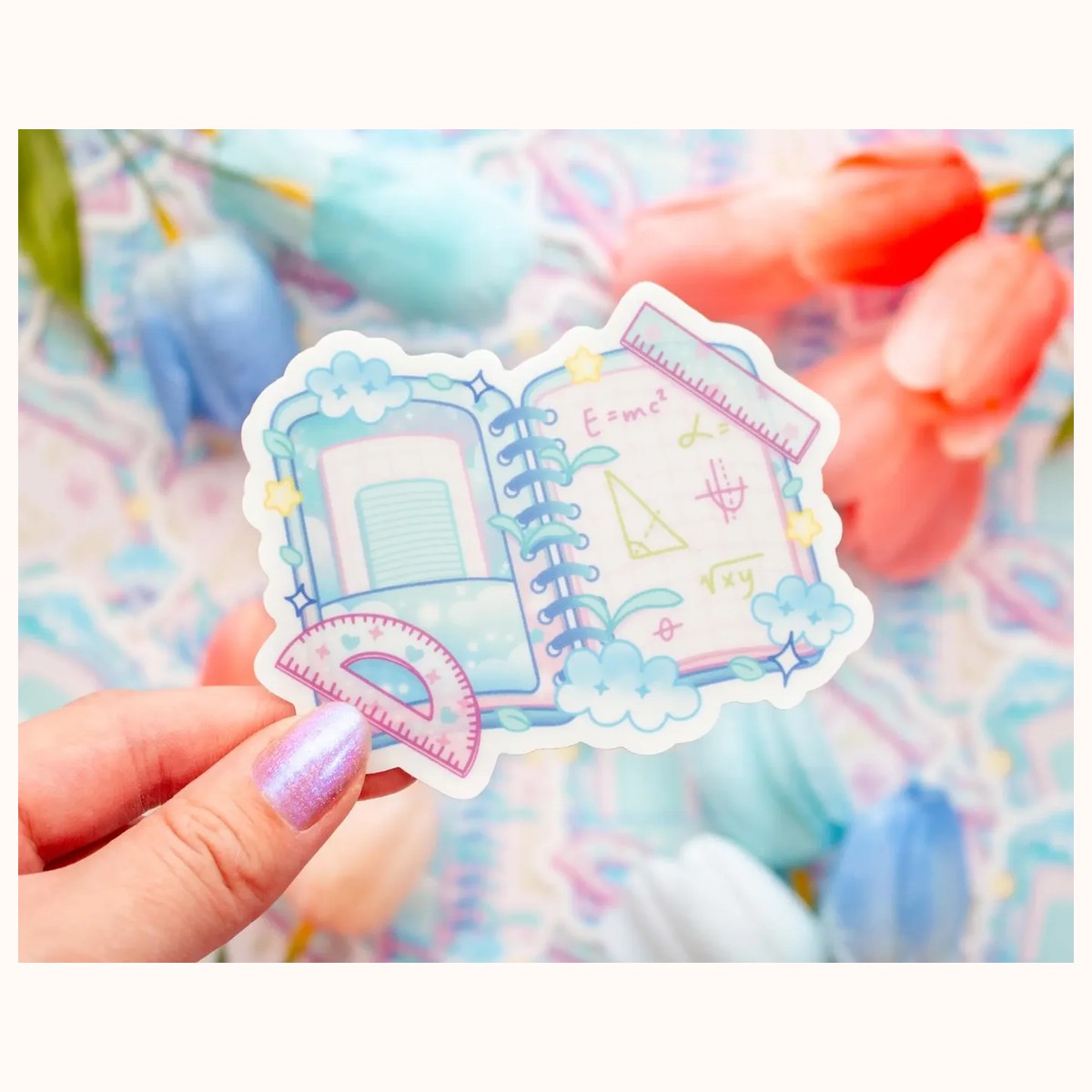 Math Notebook STEM Aesthetic Cute Vinyl Sticker, stickers from Farouk Book Store
