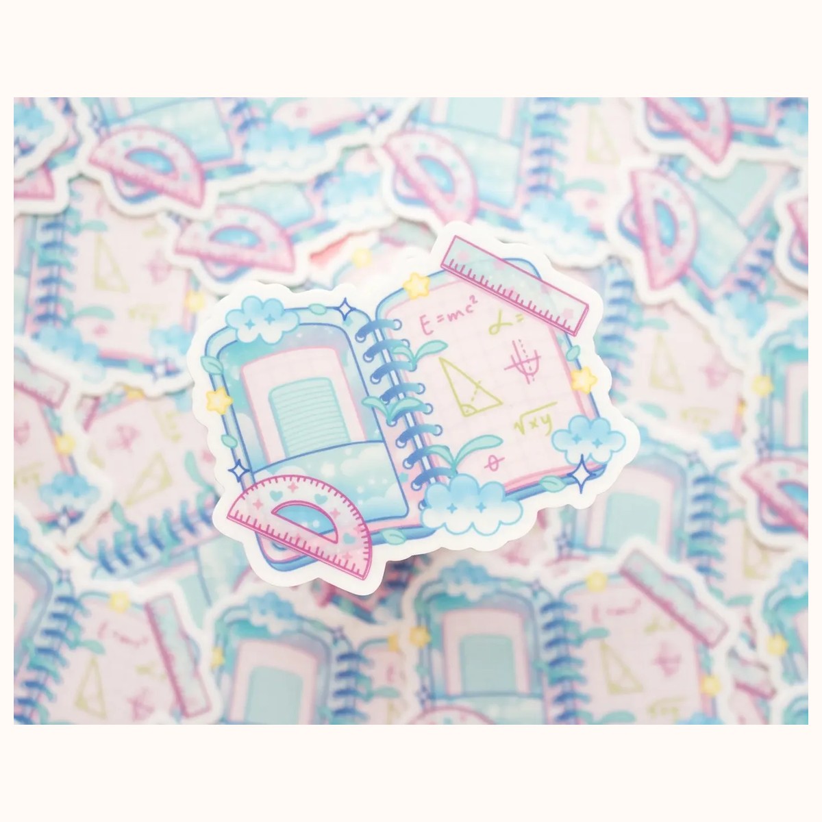 Math Notebook STEM Aesthetic Cute Vinyl Sticker view 2