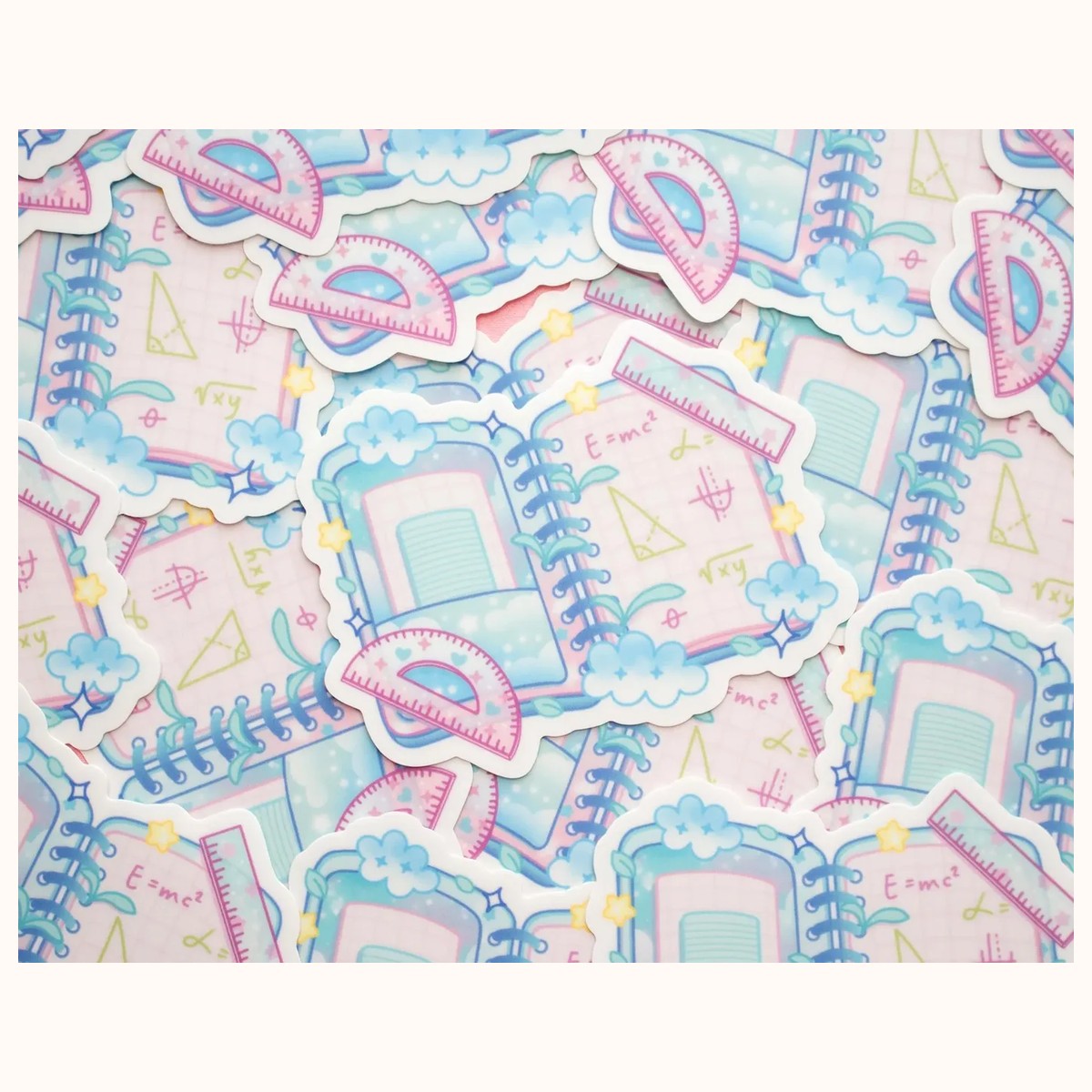 Math Notebook STEM Aesthetic Cute Vinyl Sticker view 3