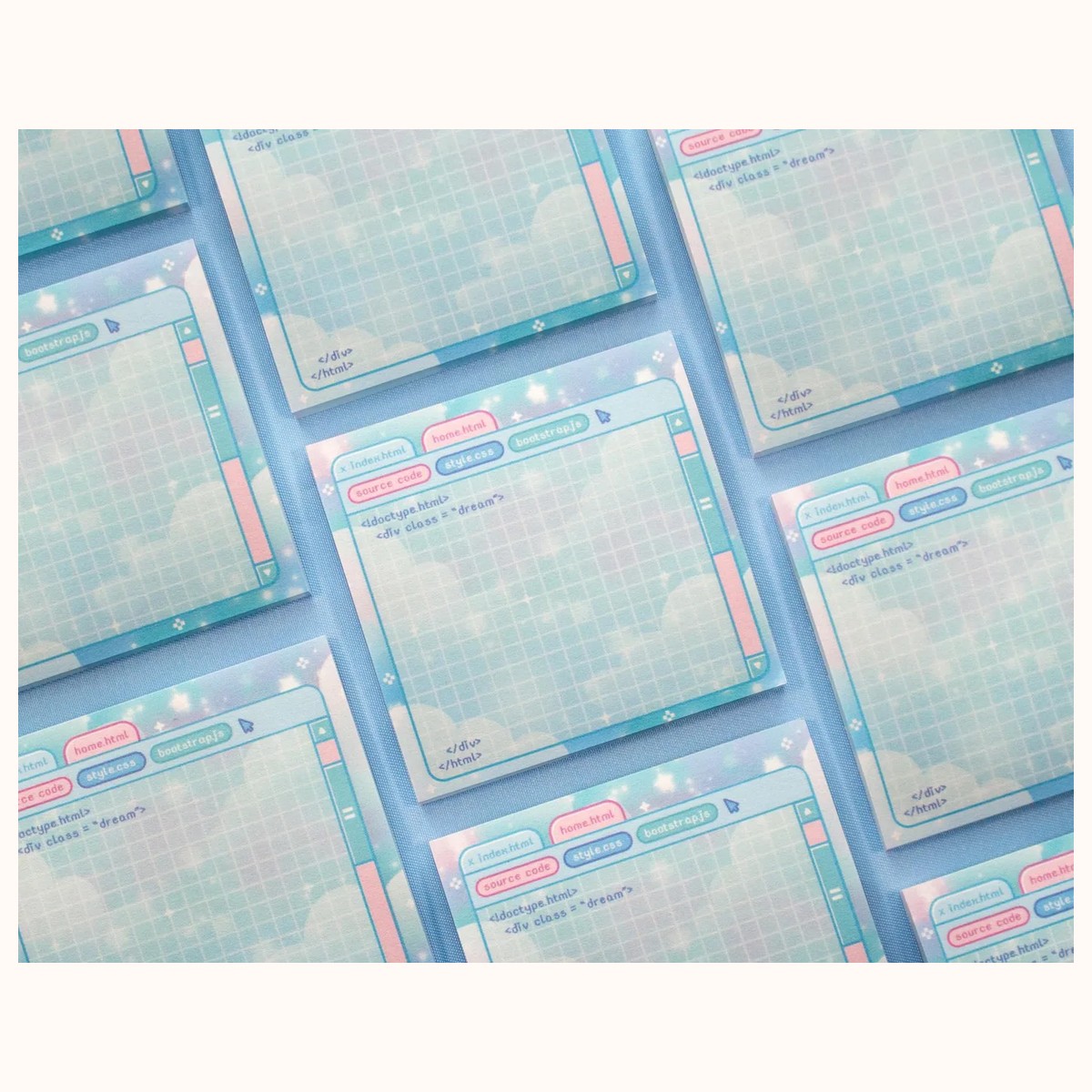 Soft Systems Coding STEM Aesthetic Sticky Note Memo Pad | Kawaii Aesthetic view 3