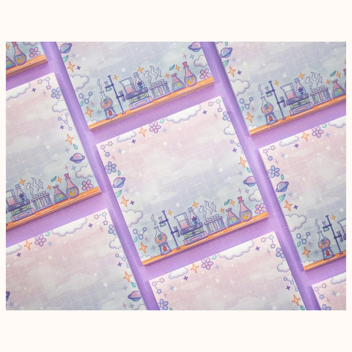 Curious Chemistry STEM Aesthetic Sticky Note Memo Pad | Kawaii Aesthetic view 3
