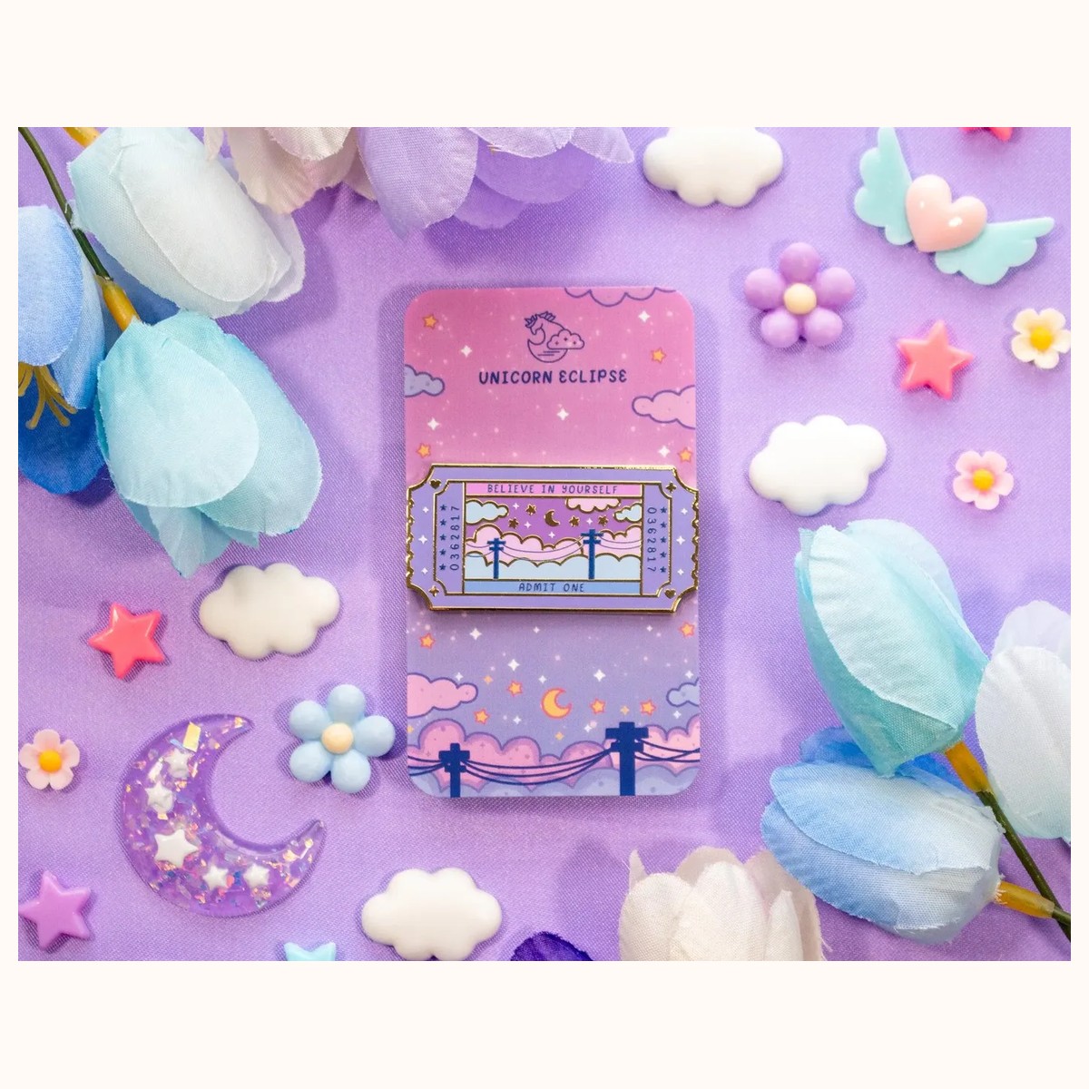 Ticket Enamel Pin by Farouk Book Store