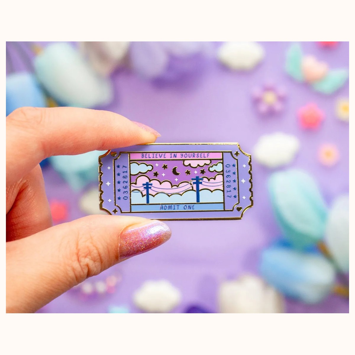 Ticket Enamel Pin view 4