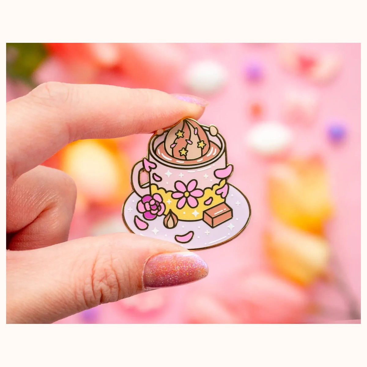 Cozy Coffee Enamel Pin view 3