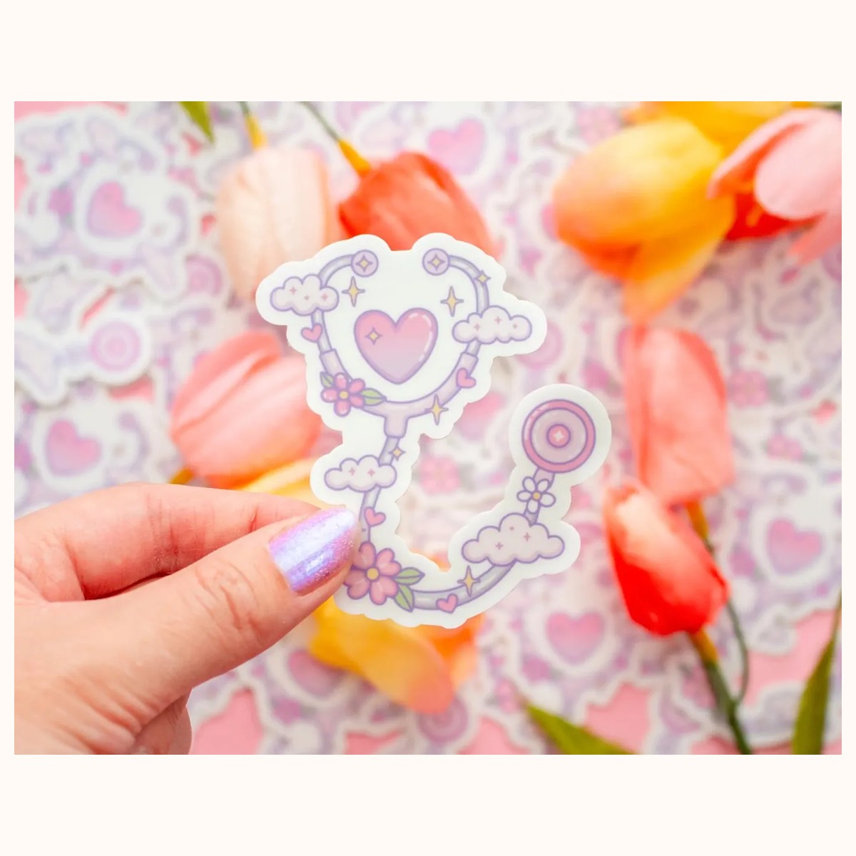 Stethoscope Aesthetic Cute Vinyl Sticker, stickers from Farouk Book Store