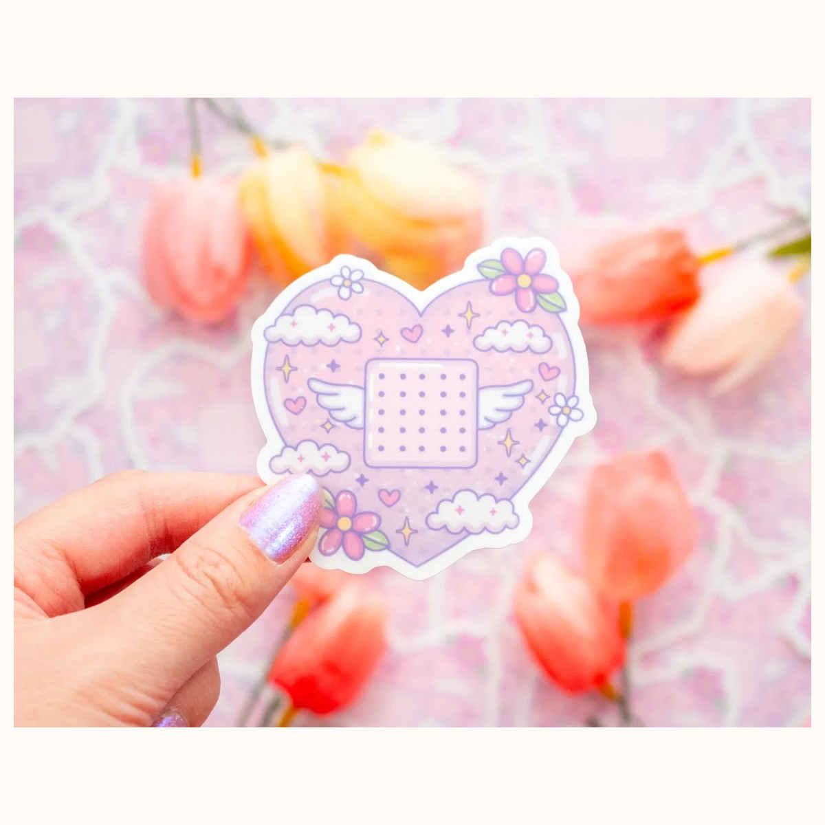Bandage Heart Aesthetic Cute Vinyl Sticker, stickers from Farouk Book Store