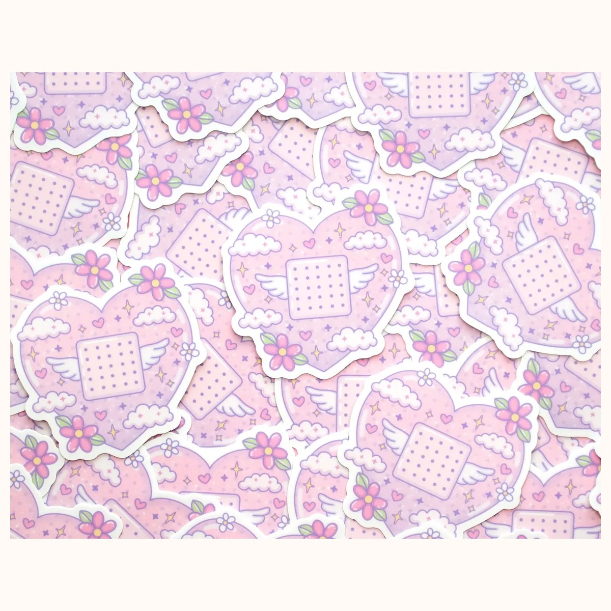 Bandage Heart Aesthetic Cute Vinyl Sticker view 3