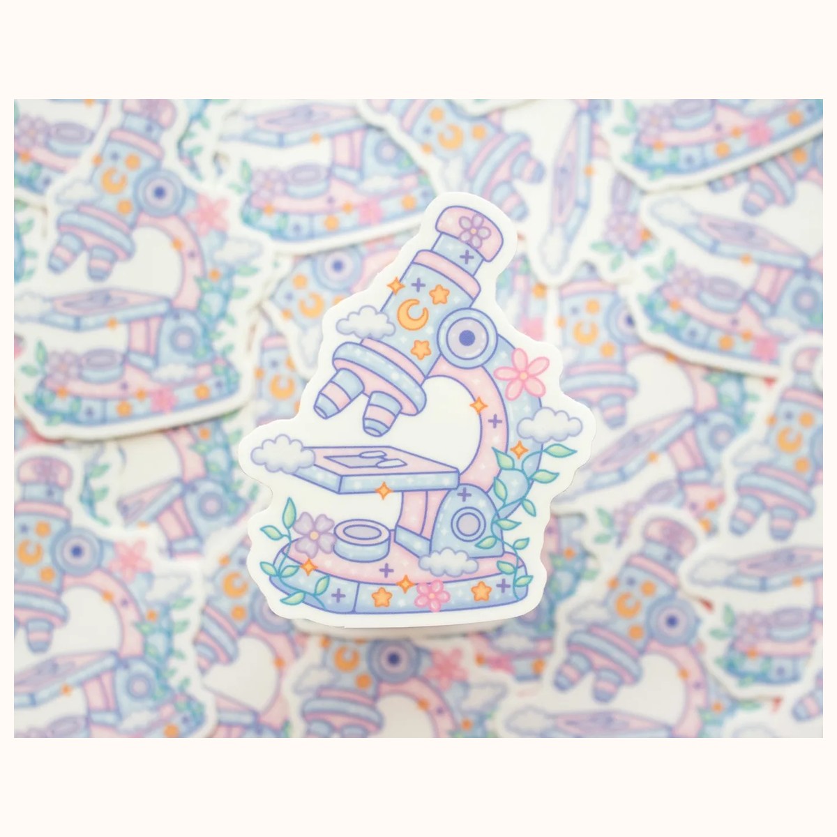 Microscope Aesthetic Cute Vinyl Sticker view 2