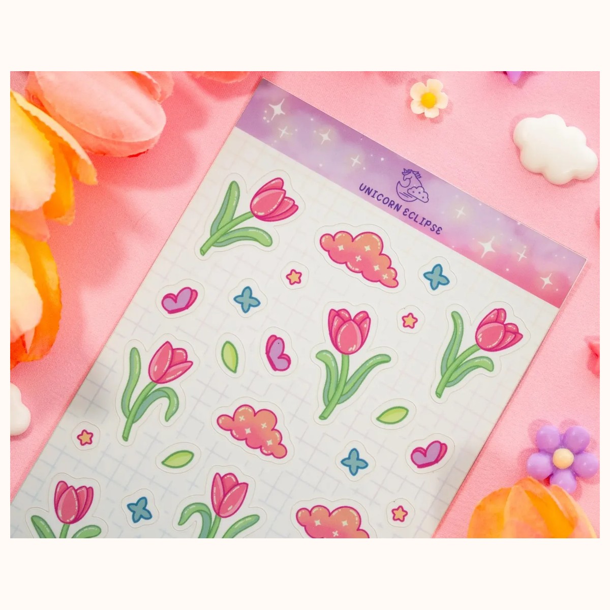 Tulip Dreams Cute Planner Sticker Sheet view 2