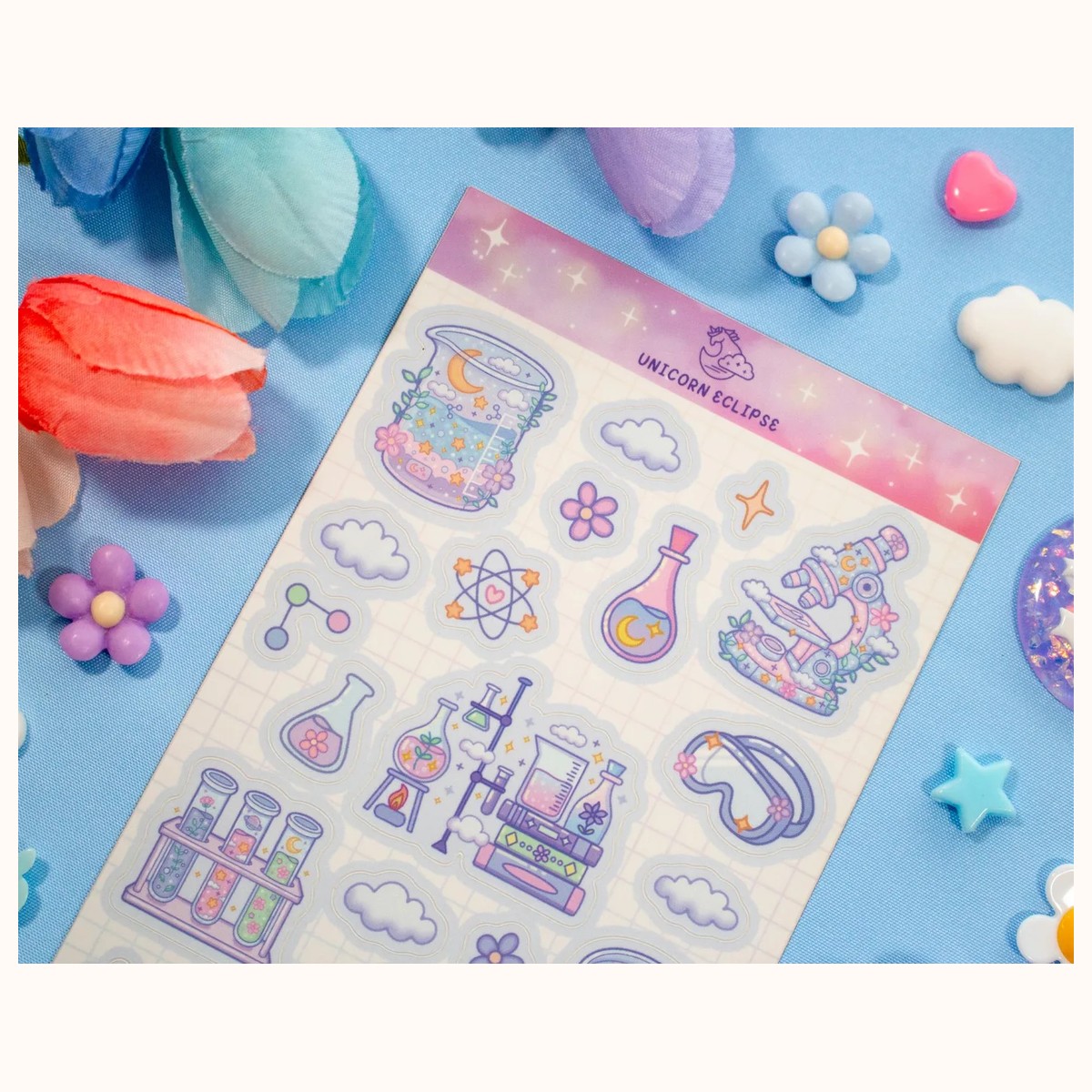 Curious Chemistry STEM Cute Planner Sticker Sheet view 2