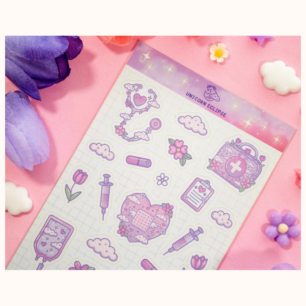 Healing Hearts STEM Cute Planner Sticker Sheet view 2