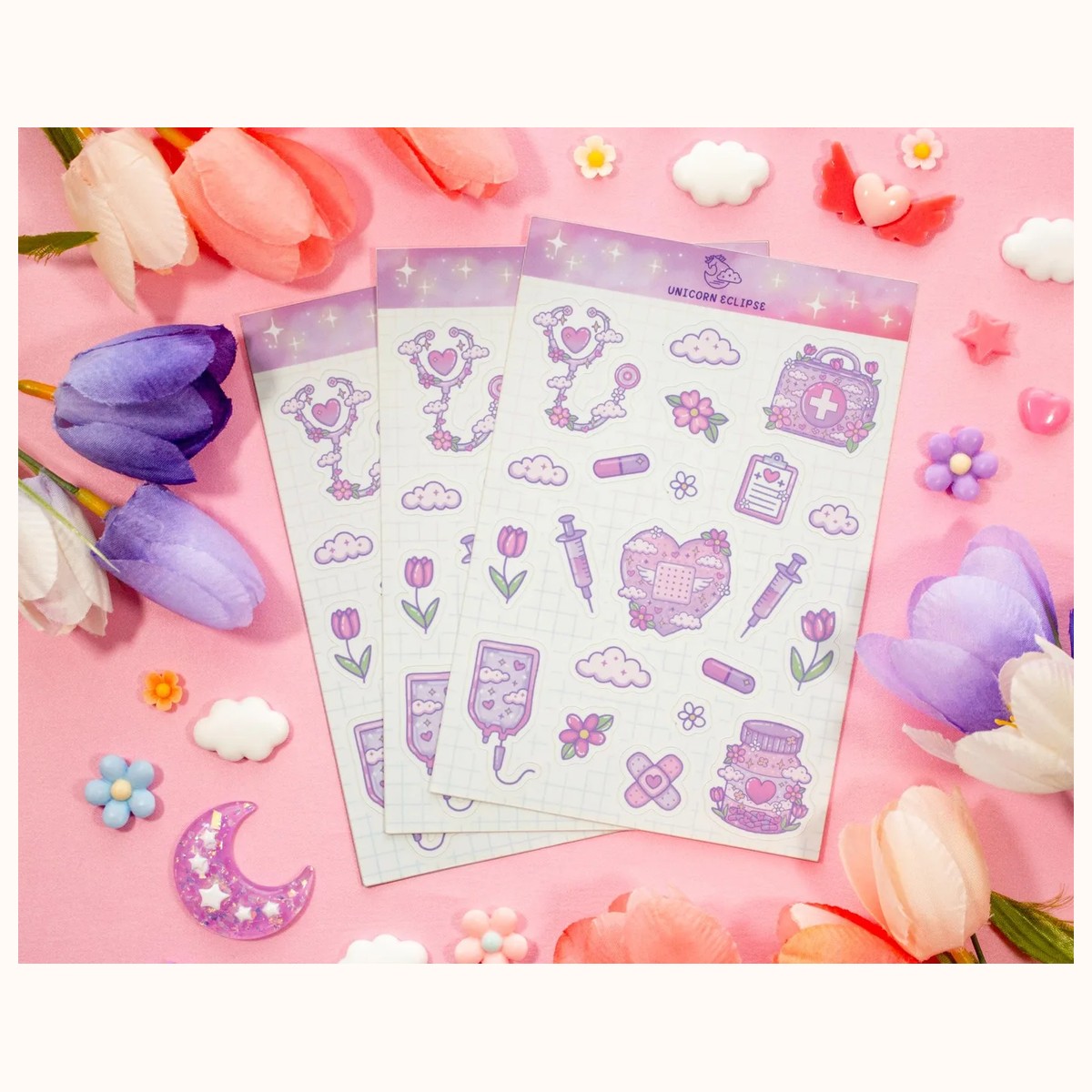 Healing Hearts STEM Cute Planner Sticker Sheet view 3