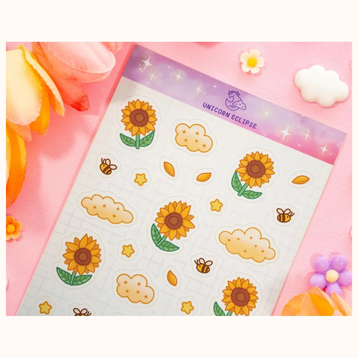 Sunflower Dreams Cute Planner Sticker Sheet view 2