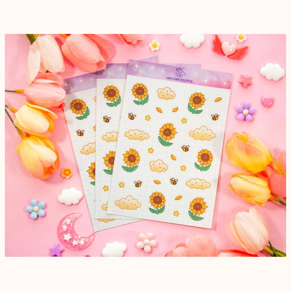 Sunflower Dreams Cute Planner Sticker Sheet view 3