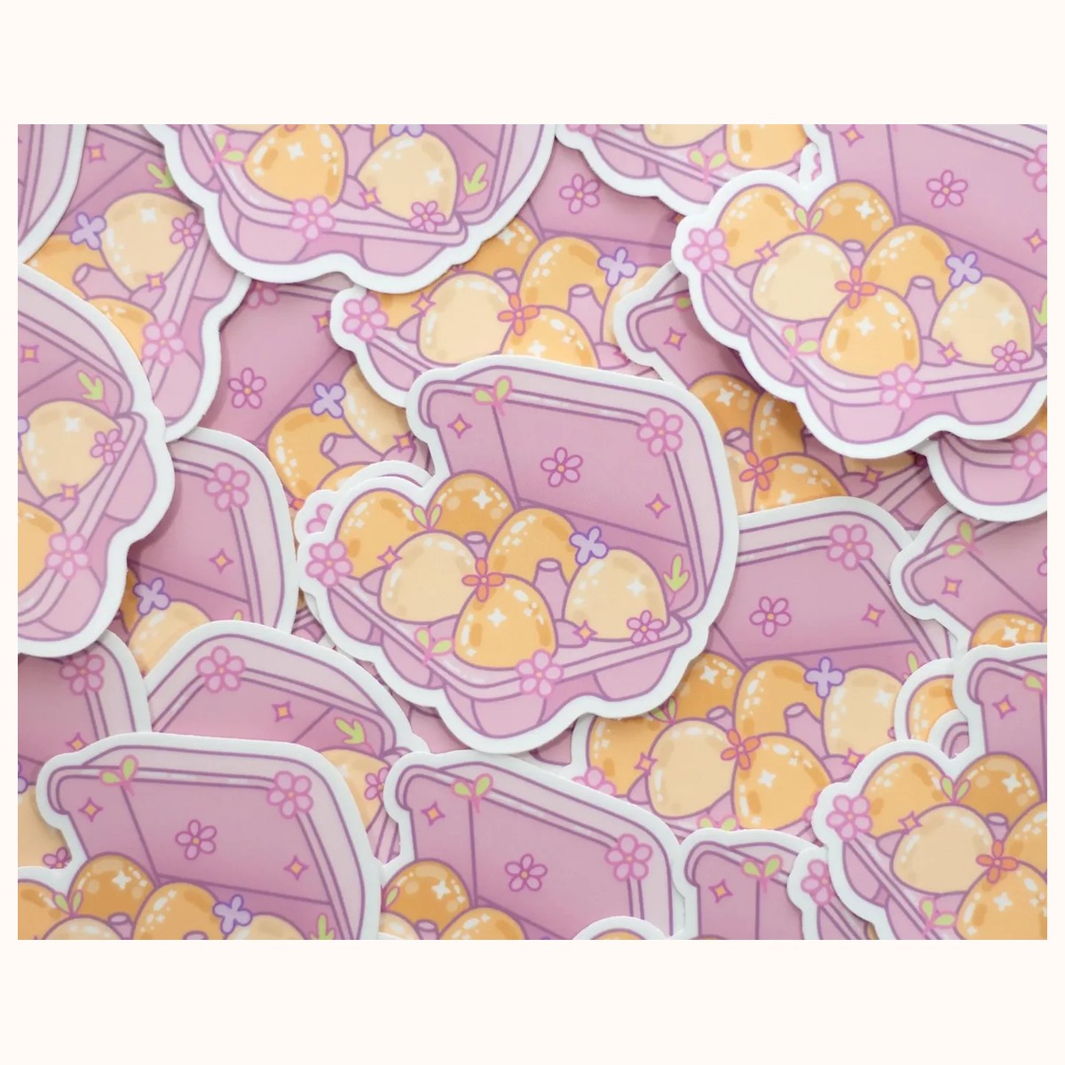 Egg Carton Sticker | Cute Aesthetic Waterproof Durable Laptop Sticker view 2