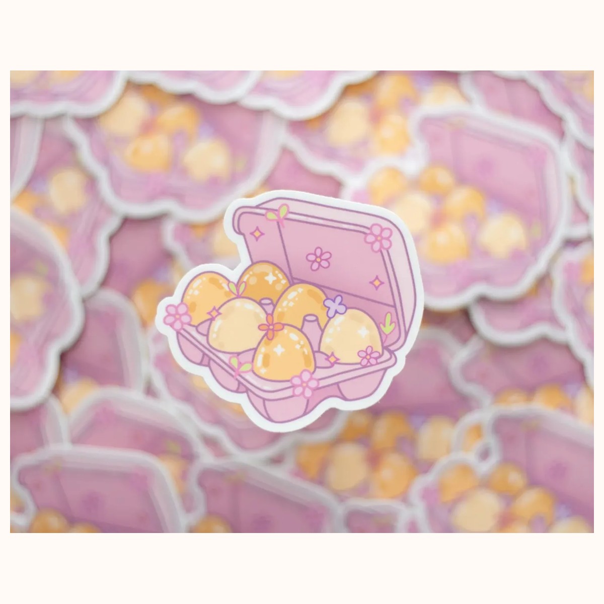 Egg Carton Sticker | Cute Aesthetic Waterproof Durable Laptop Sticker view 3