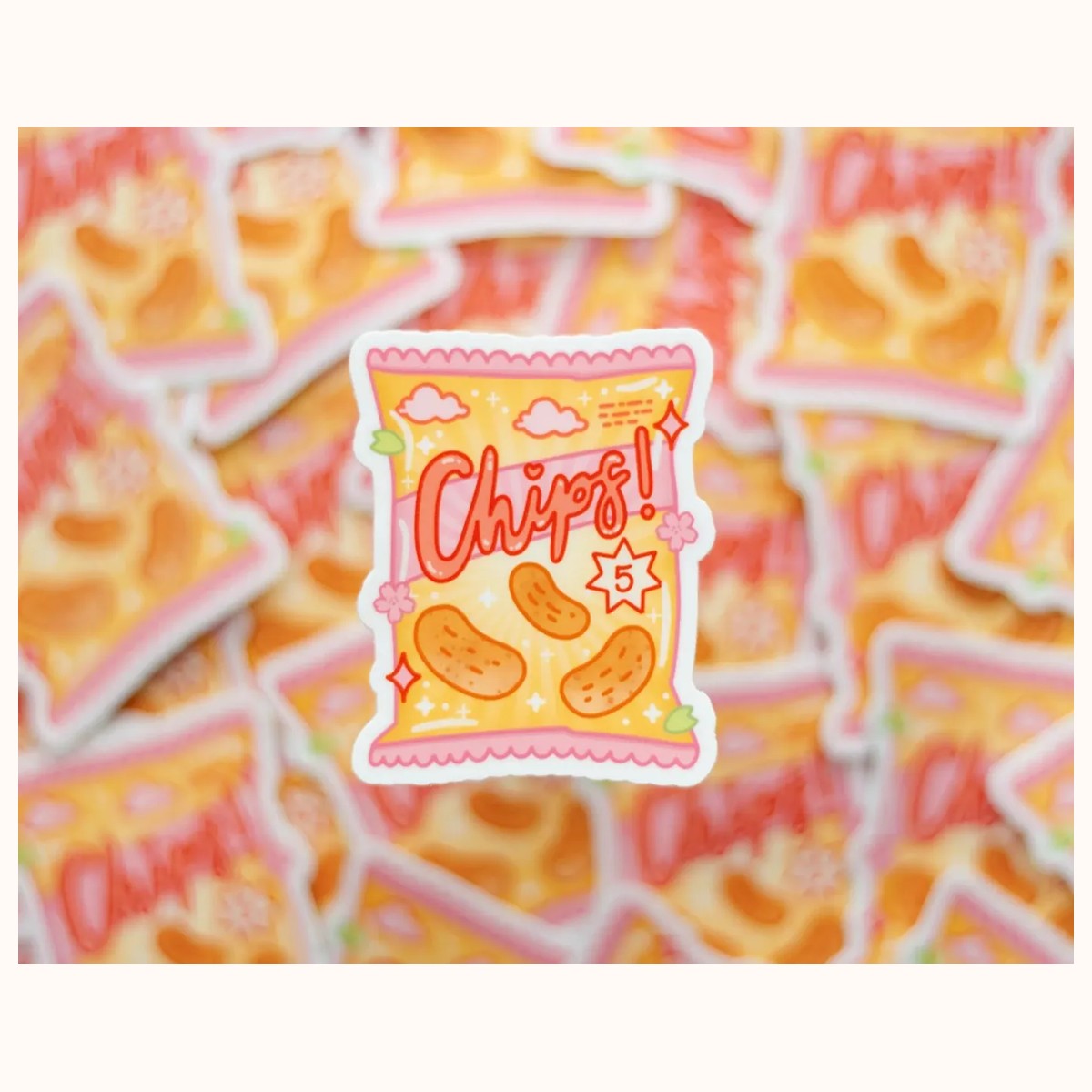 Chips Sticker | Cute Aesthetic Waterproof Durable Laptop Sticker view 3