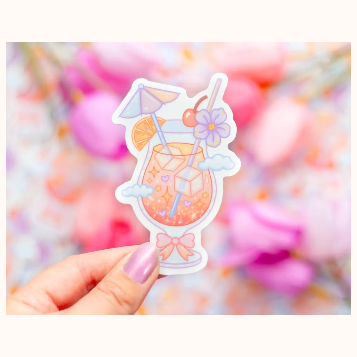 Beach Cocktail Sticker | Cute Aesthetic Waterproof Durable Laptop Sticker, stickers from Farouk Book Store
