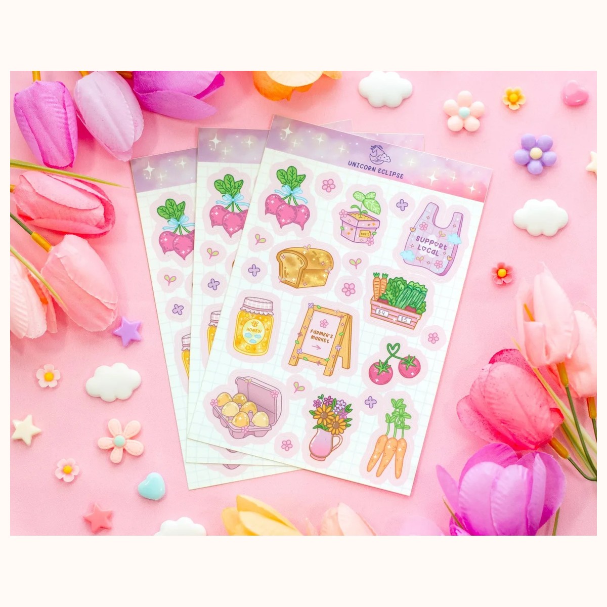 Farmers Market Aesthetic Cute Sticker Sheet view 2