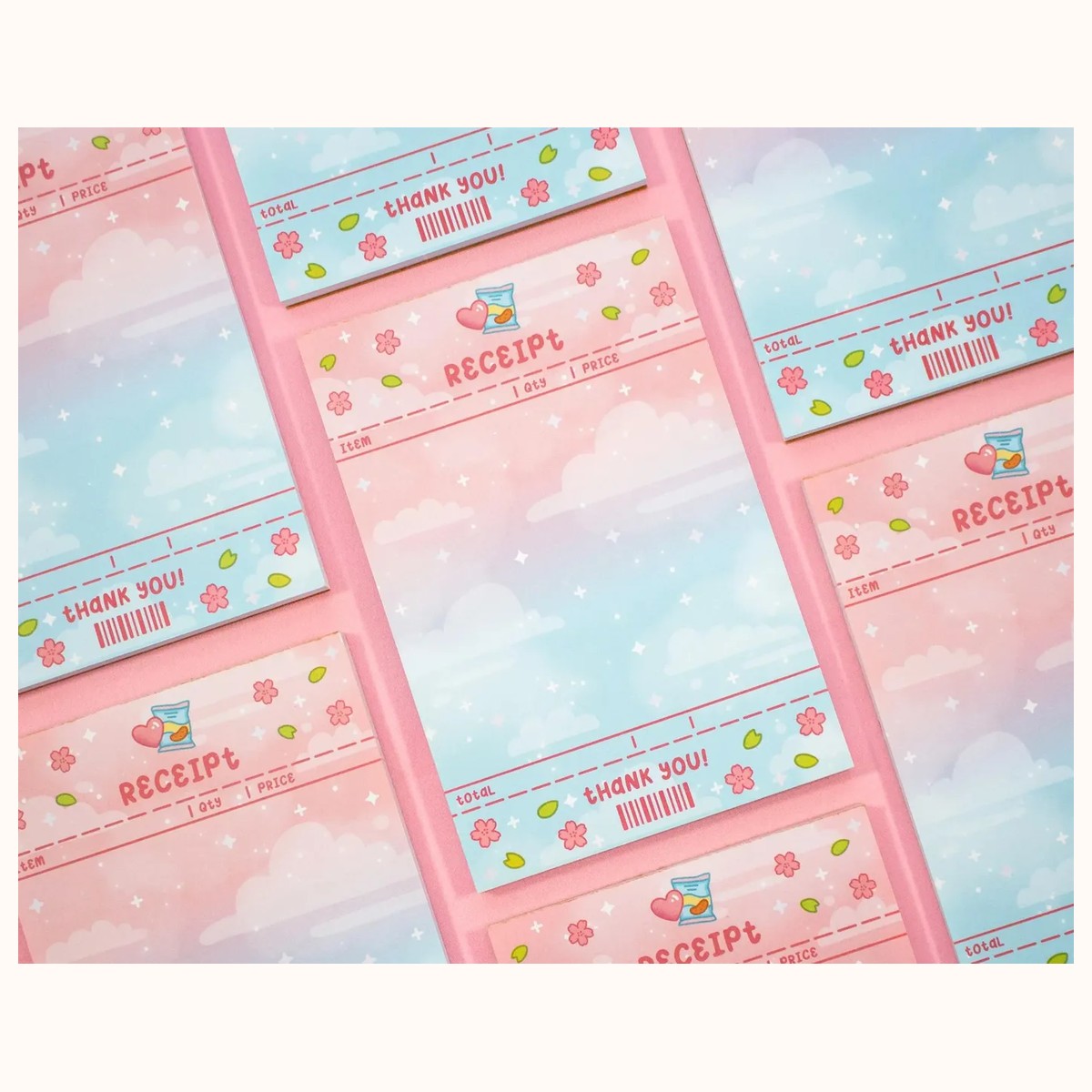 Receipt Notepad | Cute Dreamy Kawaii Aesthetic Stationery Memo Pad view 3