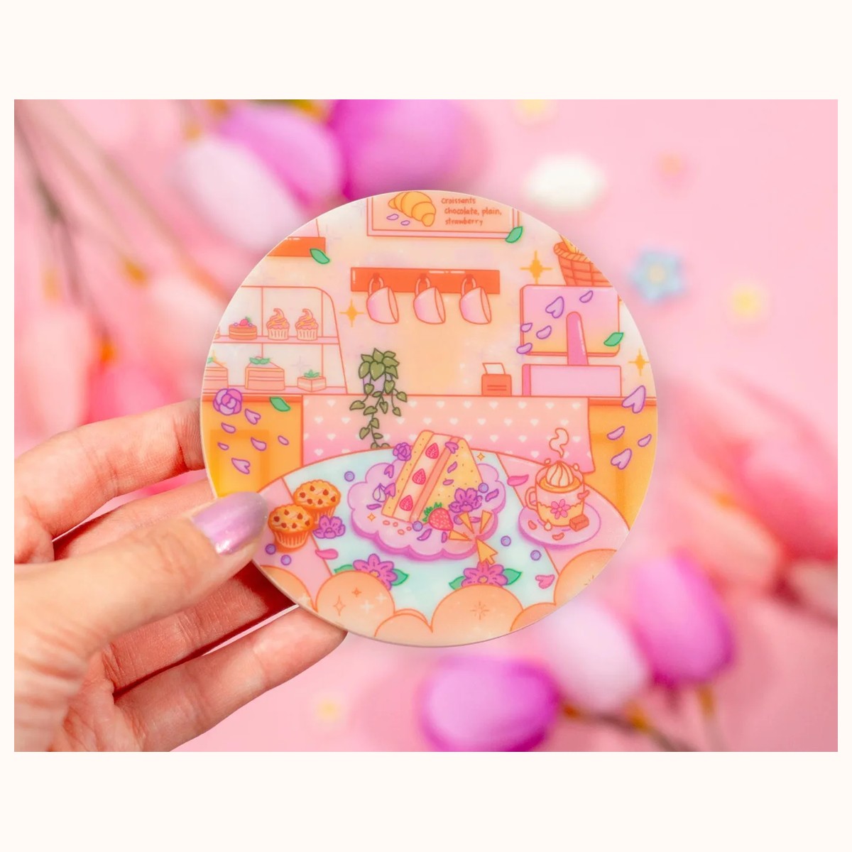Cafe Quest Acrylic Coaster | Kawaii Drinks Coaster Home Decor Accessories view 2