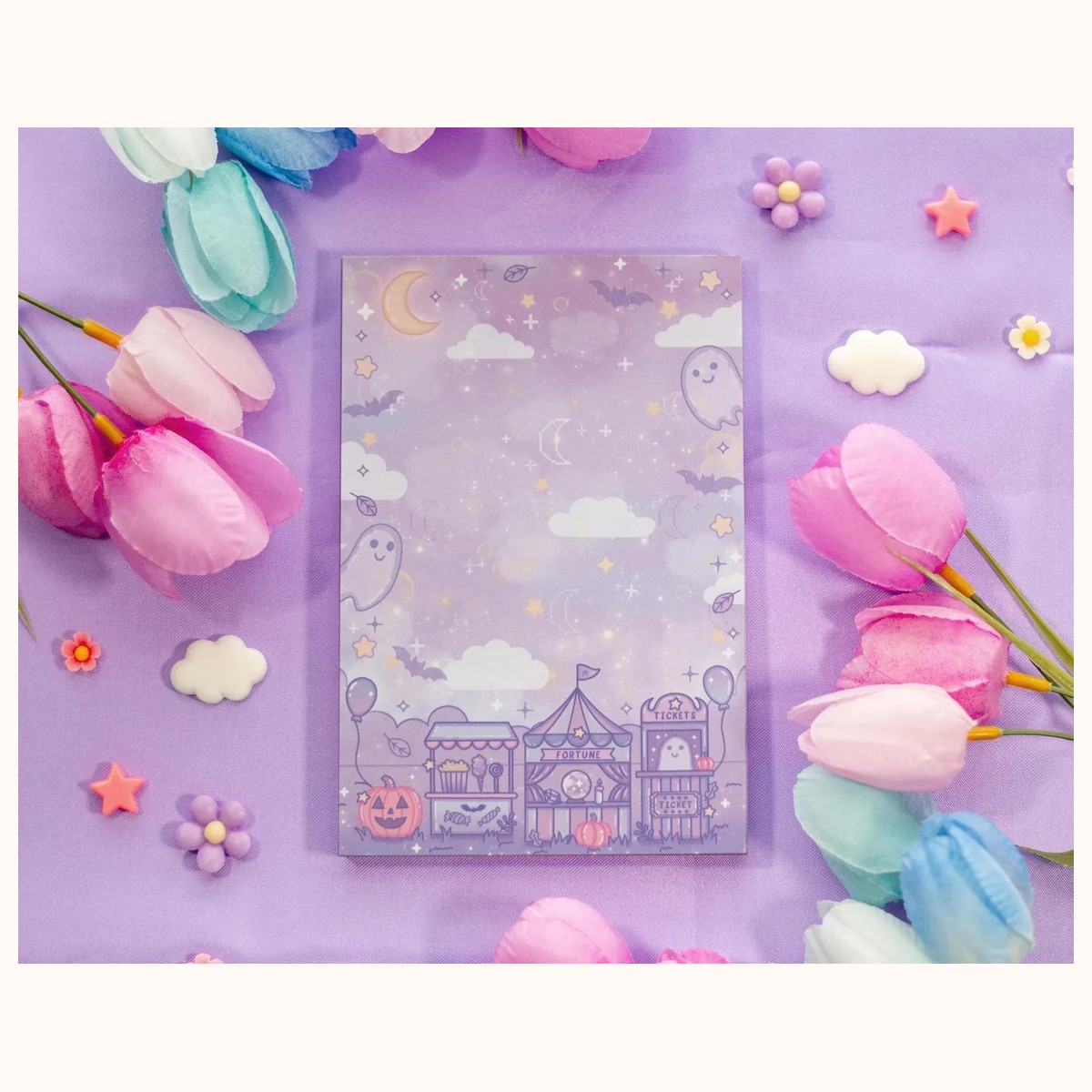 Midnight Carnival Notepad | Cute Dreamy Kawaii Aesthetic Stationery Memo Pad, notepads from Farouk Book Store