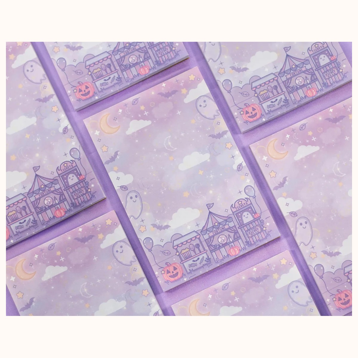 Midnight Carnival Notepad | Cute Dreamy Kawaii Aesthetic Stationery Memo Pad view 3