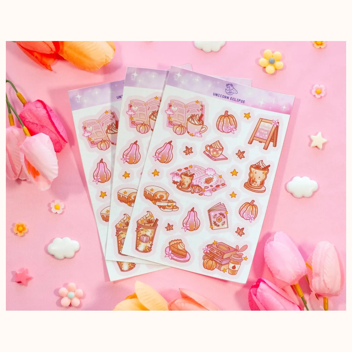 Pumpkin Cafe Sticker Sheet | Planner Stickers, Decorative Stickers view 3