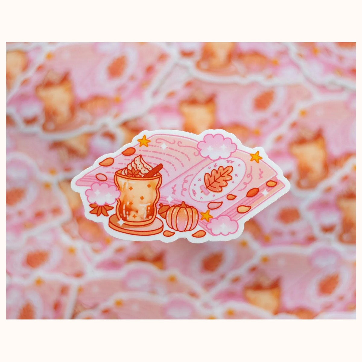 Pumpkin Journal Aesthetic Cute Vinyl Sticker view 2