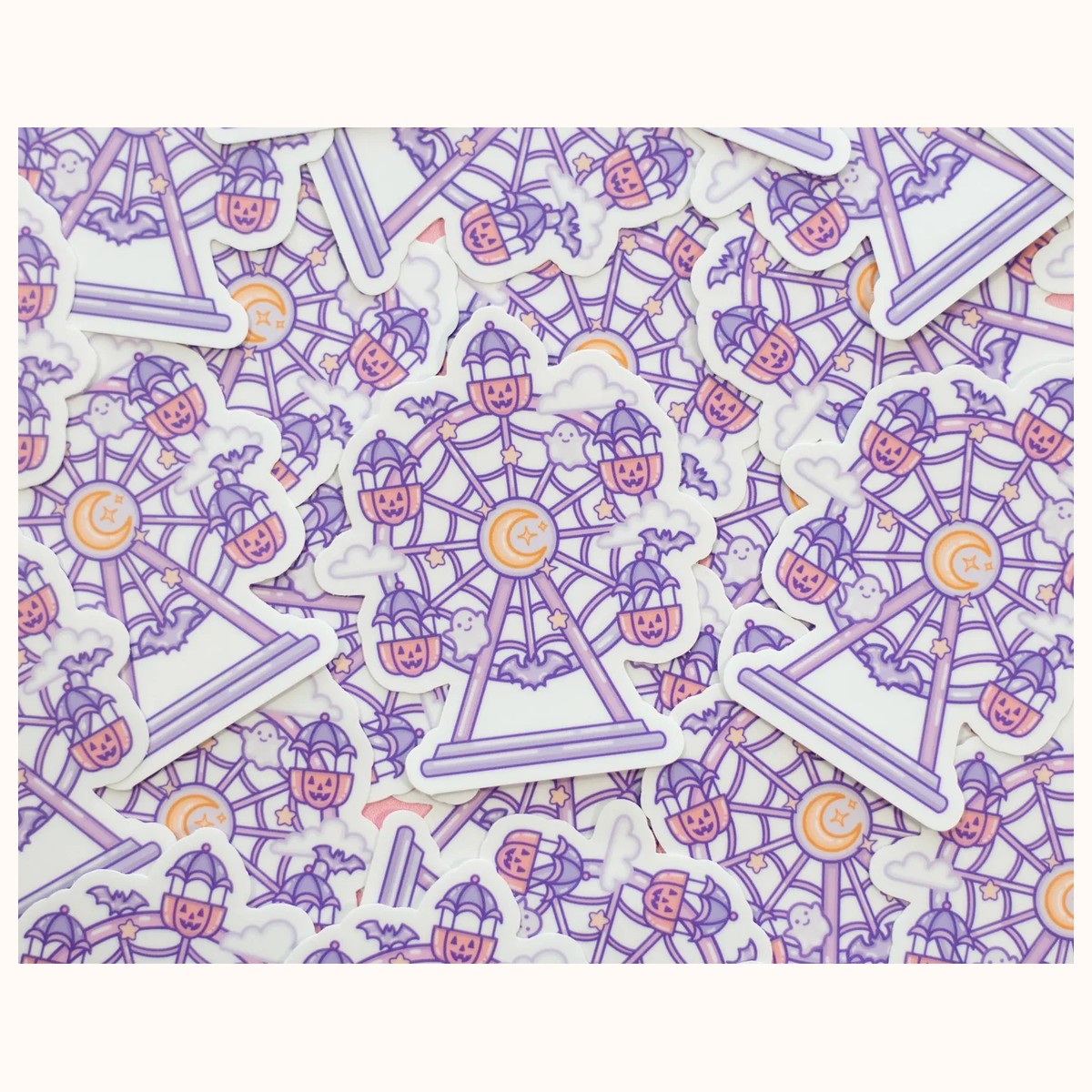 Midnight Ferris Wheel Aesthetic Cute Vinyl Sticker view 3