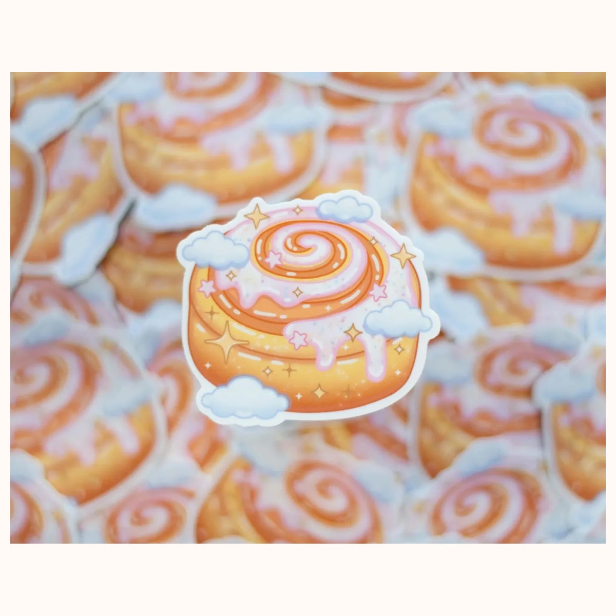 Cinnamon Roll Cute Aesthetic Vinyl Sticker view 2