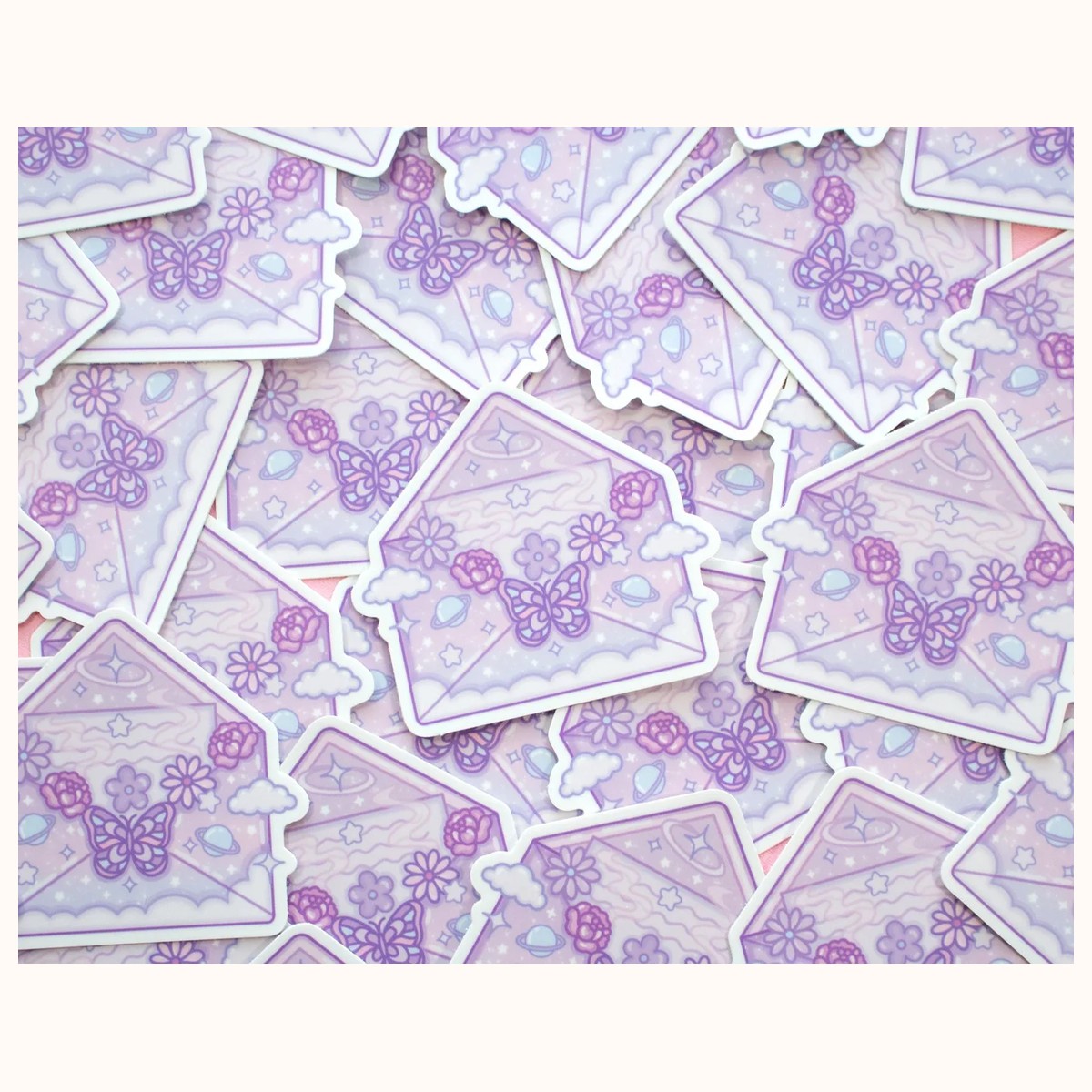 Magical Envelope Aesthetic Cute Vinyl Sticker view 3