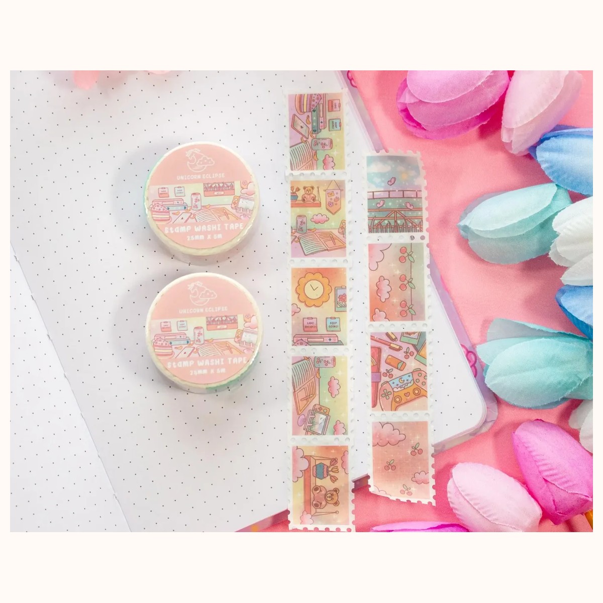 Study Break Stamp Washi Tape | Aesthetic Kawaii Cute Stationery view 4