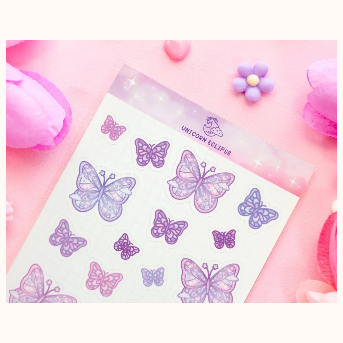 Magical Butterflies Sticker Sheet | Planner Stickers, Kawaii Stickers view 2