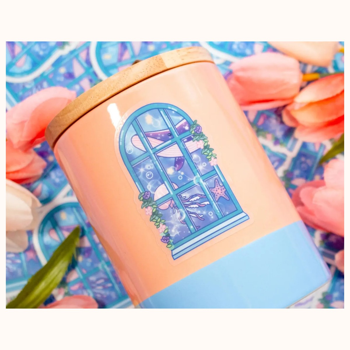 Ocean Window CLEAR Cute Aesthetic Vinyl Sticker view 3