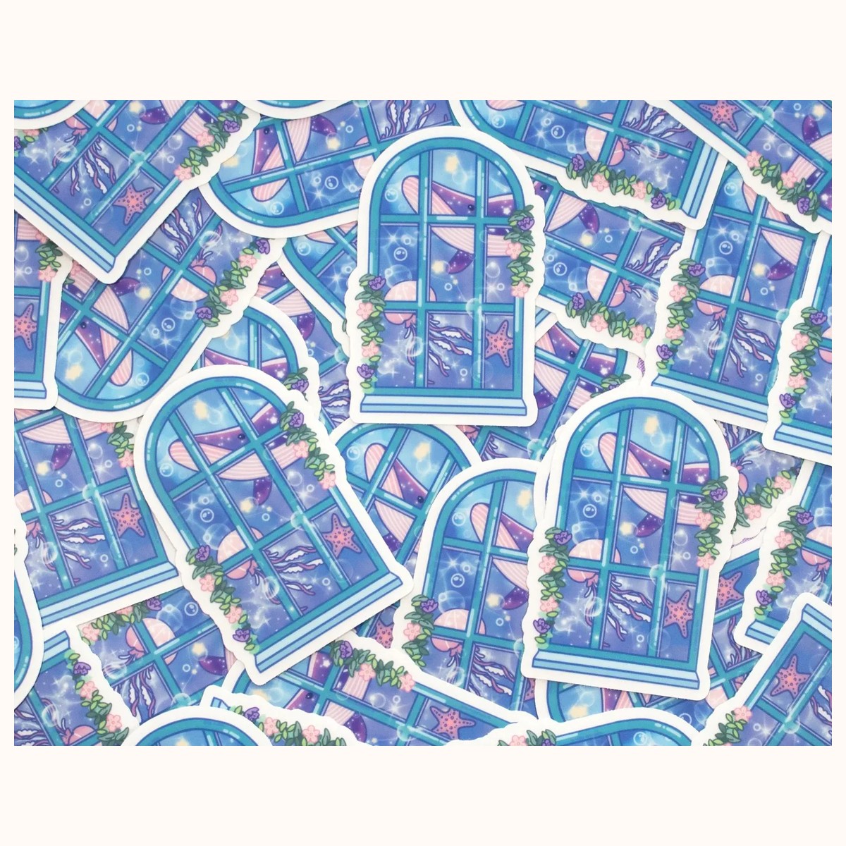 Ocean Window CLEAR Cute Aesthetic Vinyl Sticker view 4