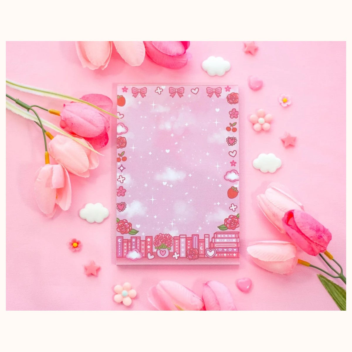 Love Story Notepad | Cute Dreamy Kawaii Aesthetic Stationery Memo Pad, notepads from Farouk Book Store