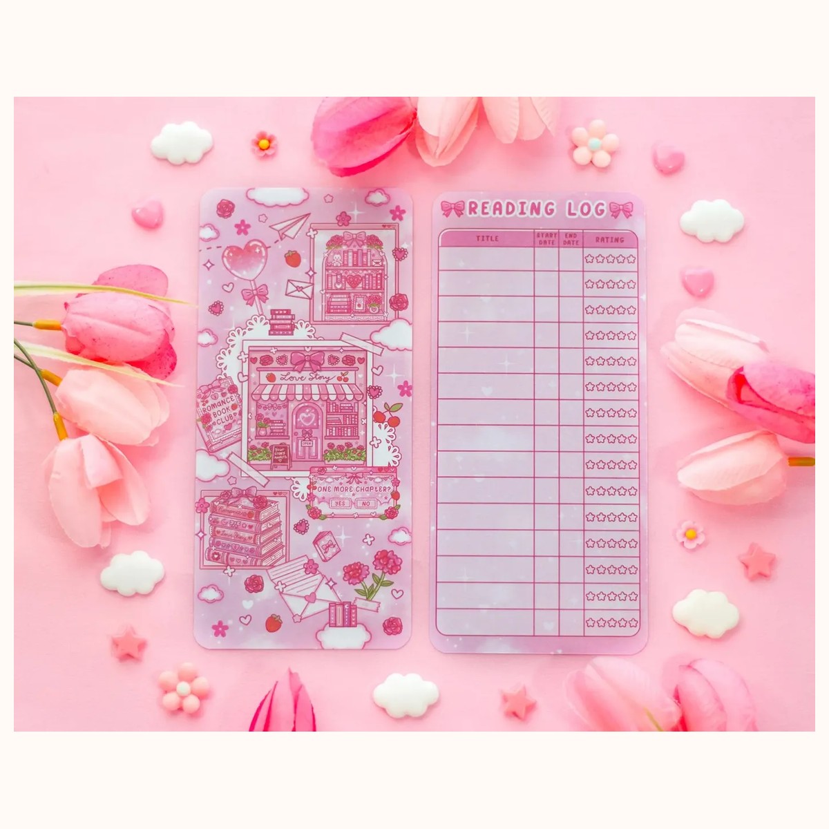 Love Story Reading Log Bookmark by Farouk Book Store
